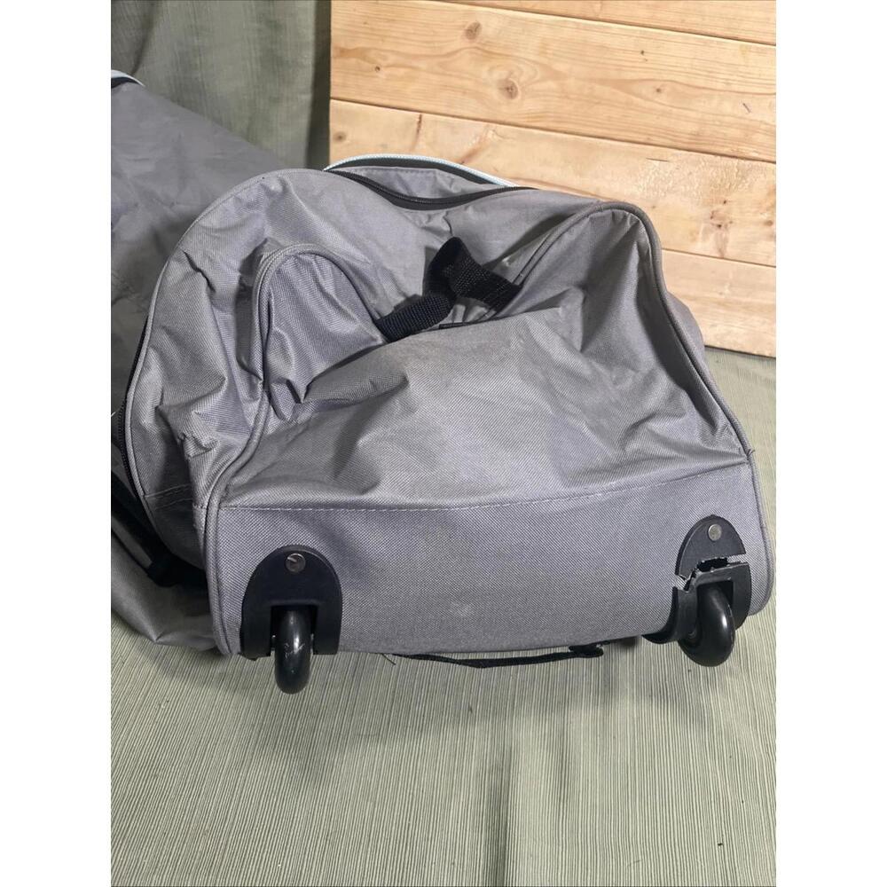 Large Rolling Duffel Bag Wheeled Travel Luggage Gray 28x13x11 Softside Large XL - Picture 4 of 9
